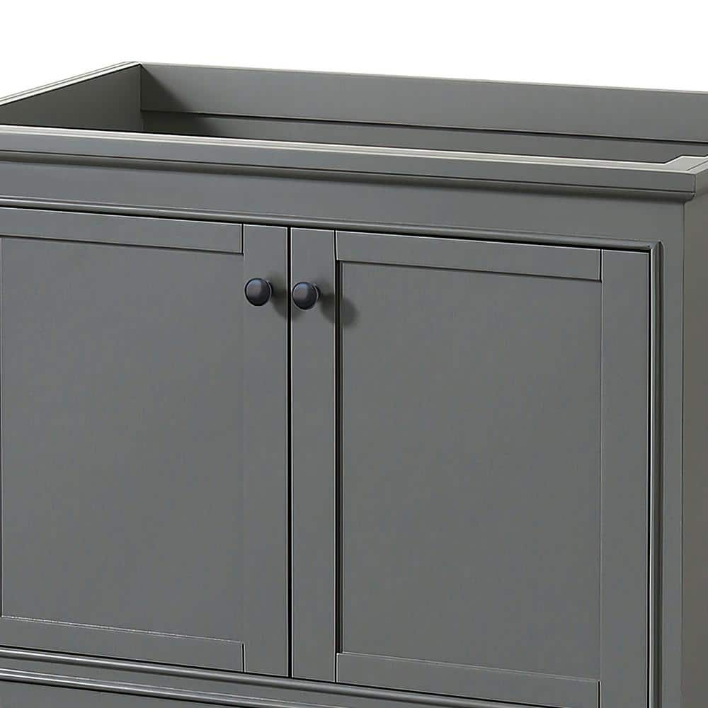 Wyndham Collection Deborah 35.25" Dark Gray Bathroom Vanity Cabinet without Top