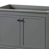 Wyndham Collection Deborah 35.25" Dark Gray Bathroom Vanity Cabinet without Top