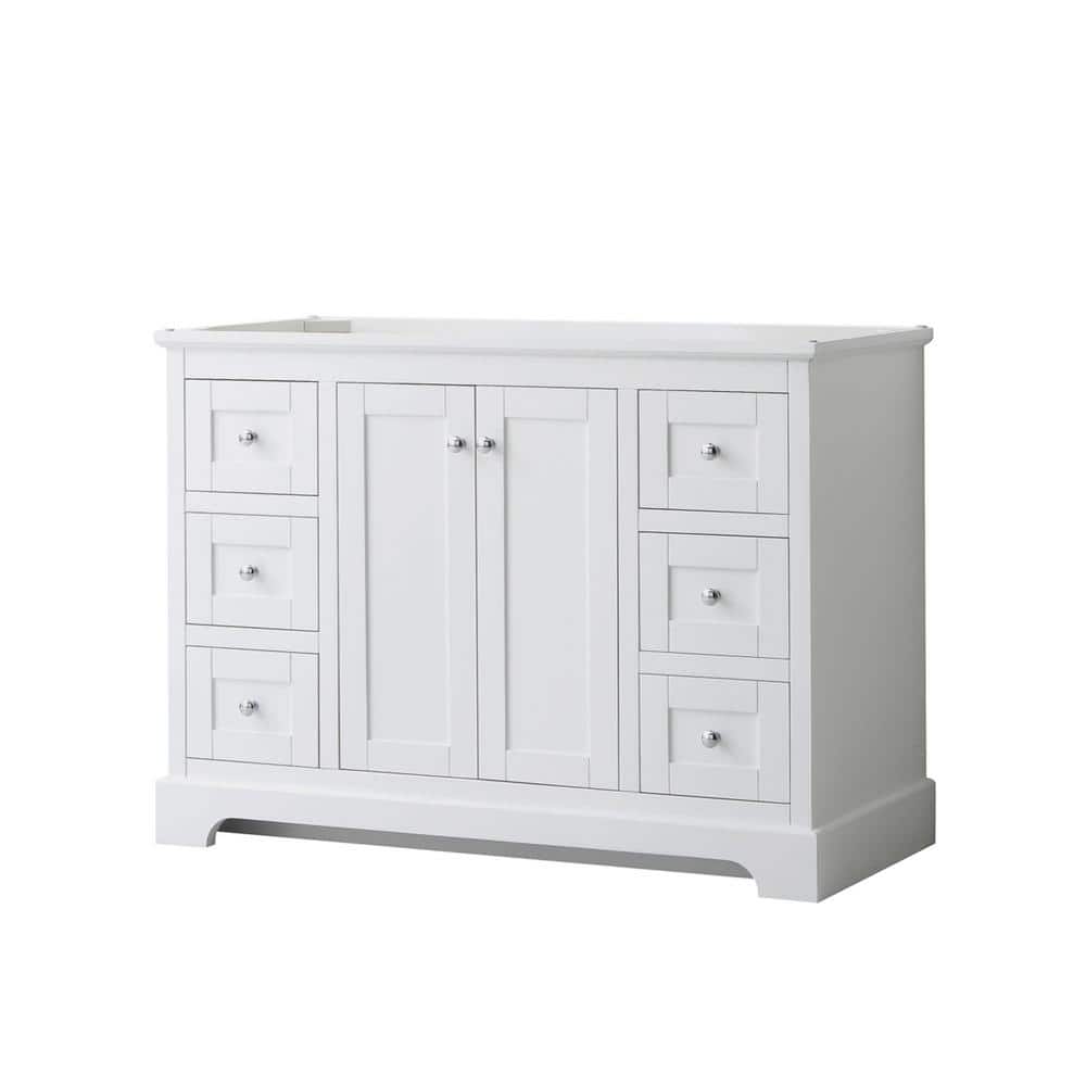 Wyndham Collection Avery 47.25" White Bathroom Vanity Cabinet
