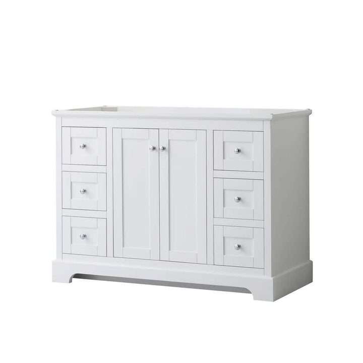Wyndham Collection Avery 47.25" White Bathroom Vanity Cabinet