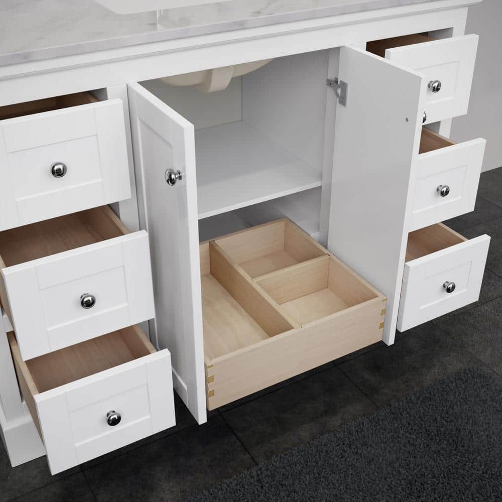Wyndham Collection Avery 47.25" White Bathroom Vanity Cabinet