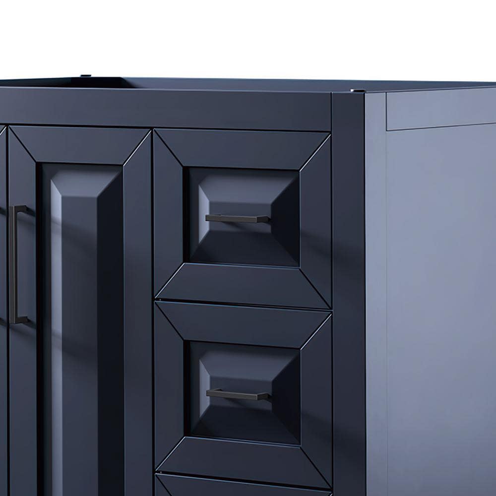 Wyndham Collection Daria 35" Bathroom Vanity Cabinet in Dark Blue, Freestanding