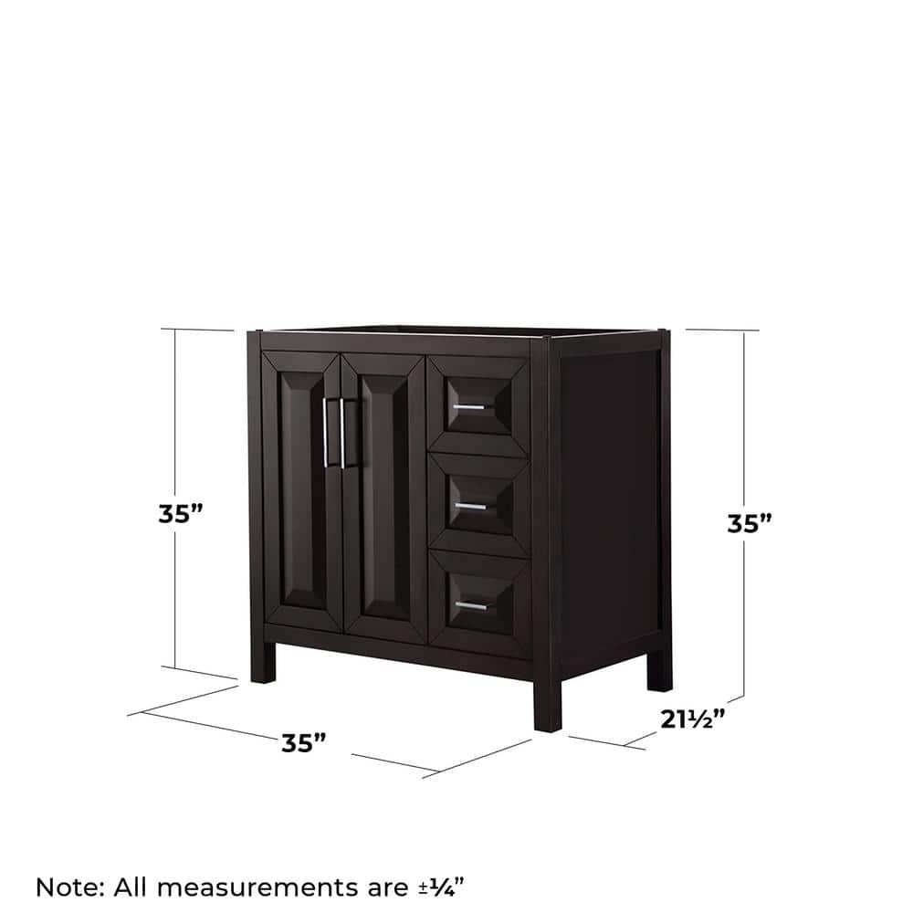 Wyndham Collection Daria 35 in. Bathroom Vanity Cabinet, Dark Espresso