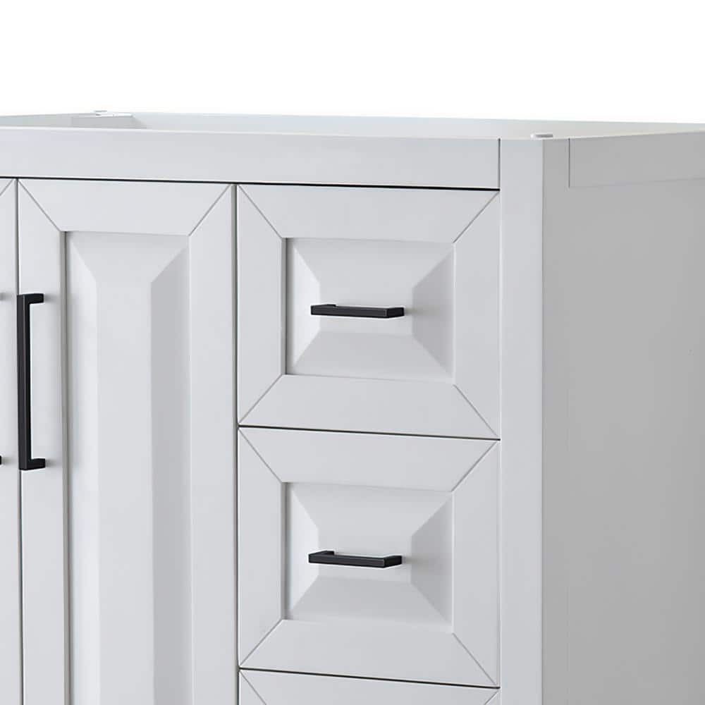 Wyndham Collection Daria 35" Bathroom Vanity Cabinet, White, Freestanding Design