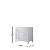 Wyndham Collection Daria 35 in. White Bathroom Vanity Cabinet Only