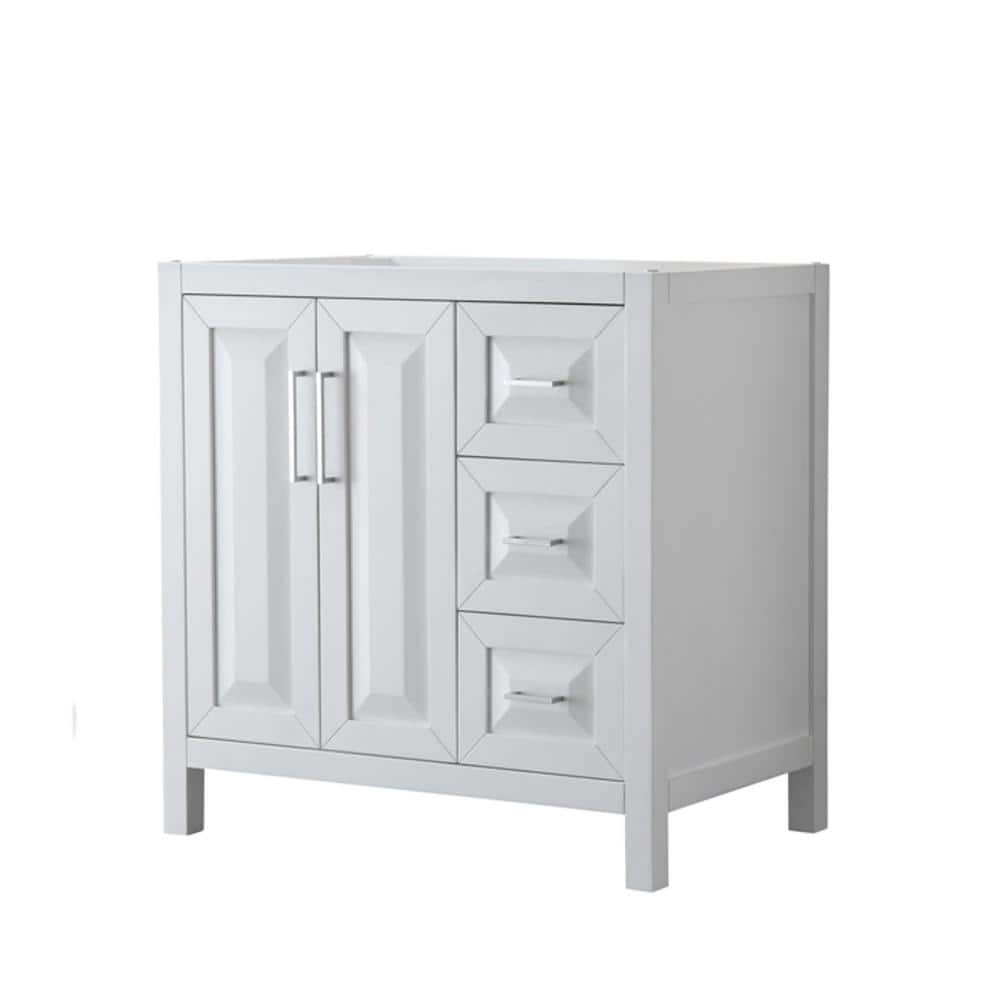 Wyndham Collection Daria 35 in. White Bathroom Vanity Cabinet Only