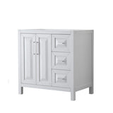 Wyndham Collection Daria 35 in. White Bathroom Vanity Cabinet Only