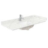 Wyndham Collection 48 in. Quartz White Single Sink Vanity Top with Backsplash