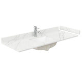 Wyndham Collection 54" Quartz White Single Sink Bathroom Vanity Top in Giotto