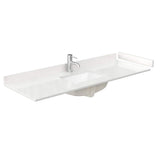 Wyndham Collection 60 in. Quartz White Bathroom Vanity Top with Sink