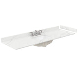 Wyndham Collection 66 in. Quartz White Single Sink Bathroom Vanity Top in Giotto