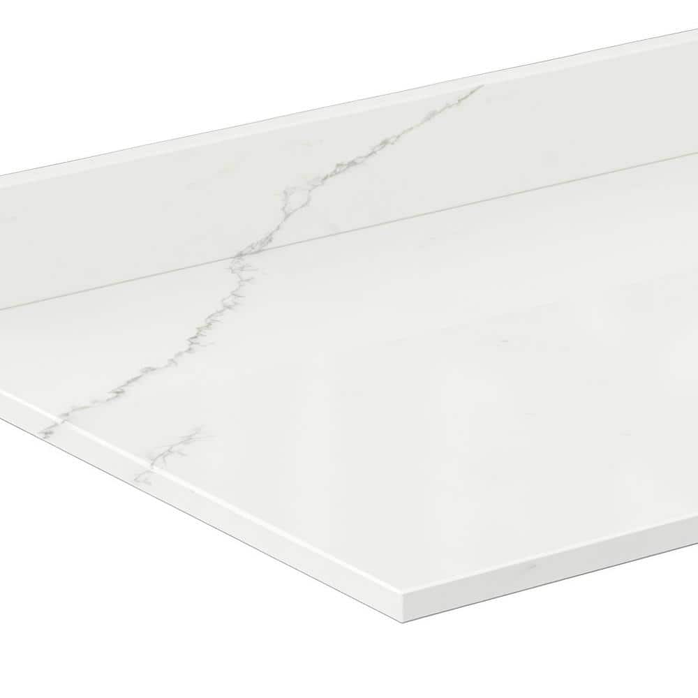 Wyndham Collection 66 in. Quartz White Single Sink Bathroom Vanity Top in Giotto