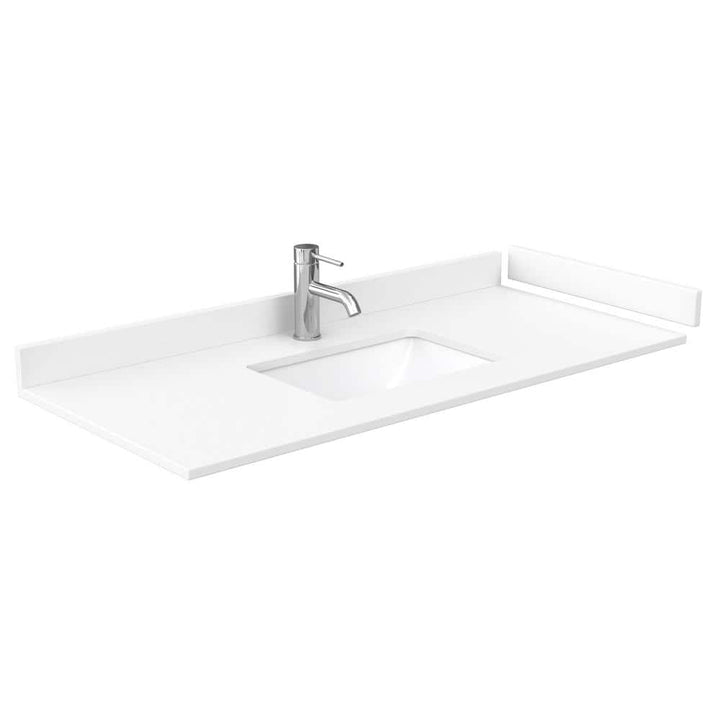 Wyndham Collection 48 in. Cultured Marble Vanity Top with White Basin