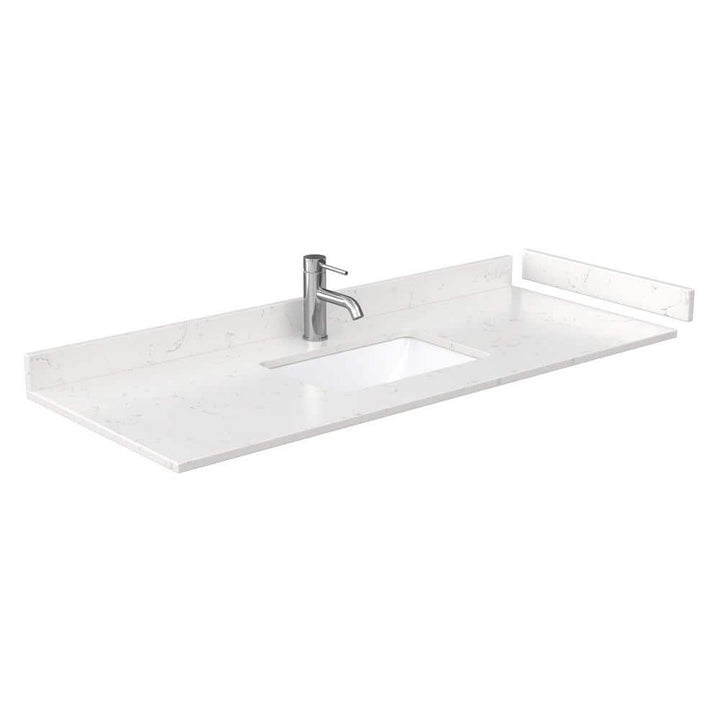 Wyndham Collection 54 in. Cultured Marble Vanity Top with White Basin