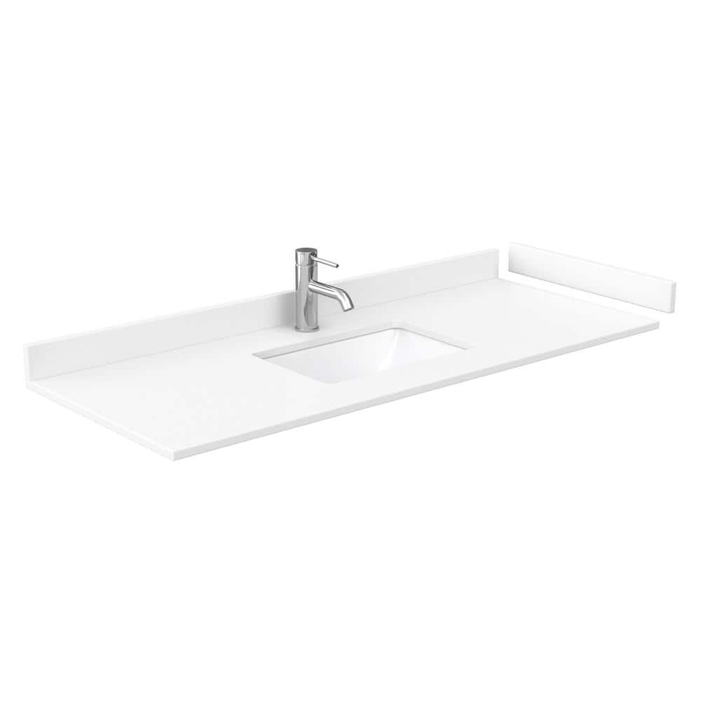 Wyndham Collection 54 in. Cultured Marble Vanity Top with White Basin
