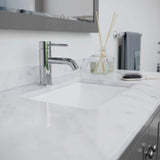 Wyndham Collection 48 in. Marble Vanity Top with White Basin and Backsplash
