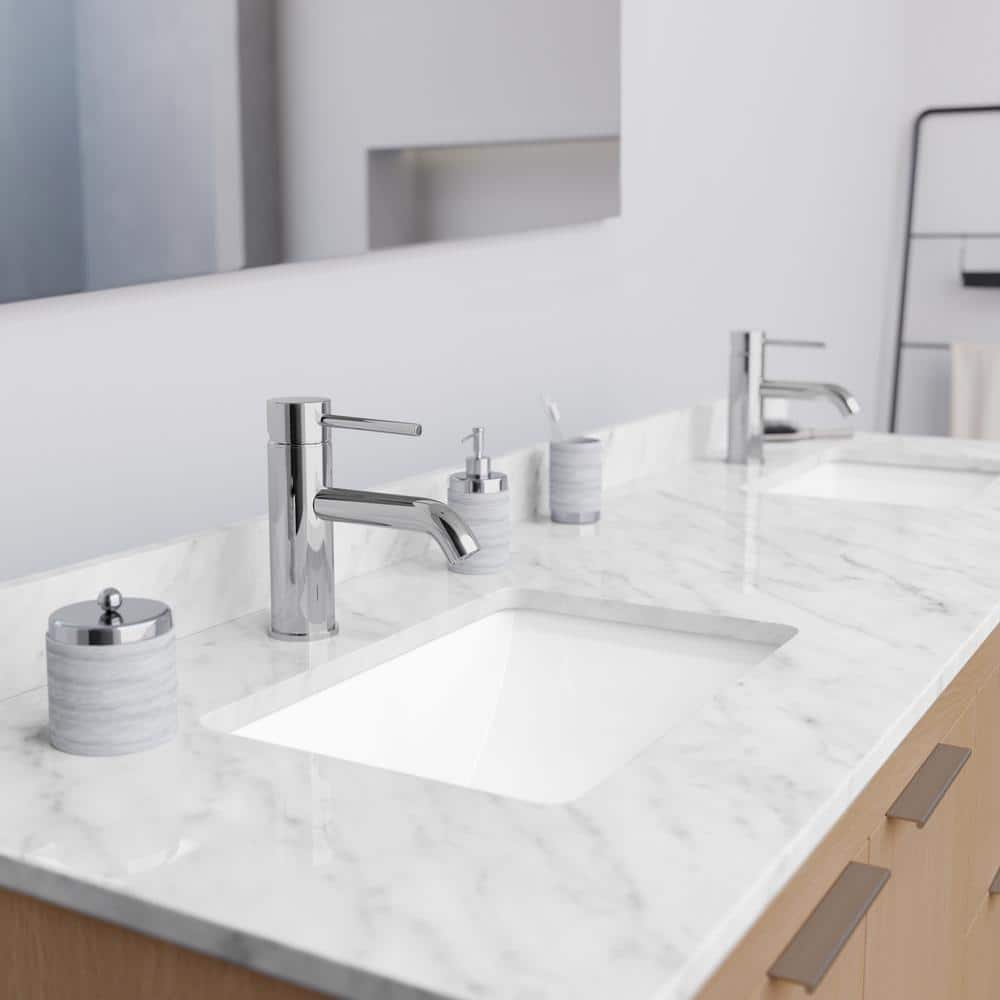 Wyndham Collection 72 in. Marble Double Basin Vanity Top with White Carrara Finish