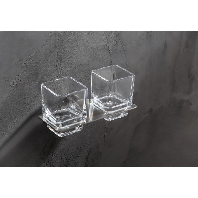 ANZZI Caster 3 Series Dual Toothbrush Holder in Brushed Nickel