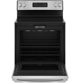 GE 30-in Smooth Surface 4 Elements 5.3-cu ft Self-Cleaning Freestanding Electric Range (Stainless Steel)