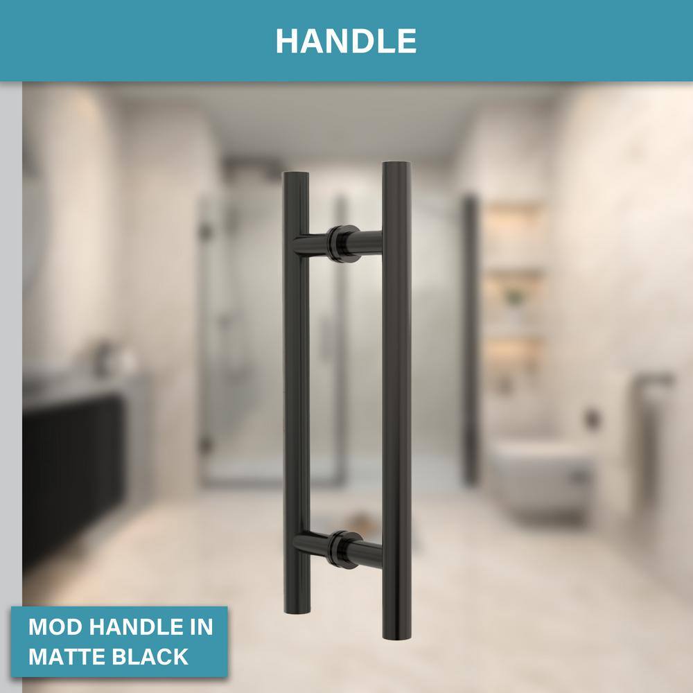Xspracer Victoria 70-72 in. W x 76 in. H Pivot Frameless Shower Door in Matte Black with 3/8 Inches Thick SGCC Tampered Glass
