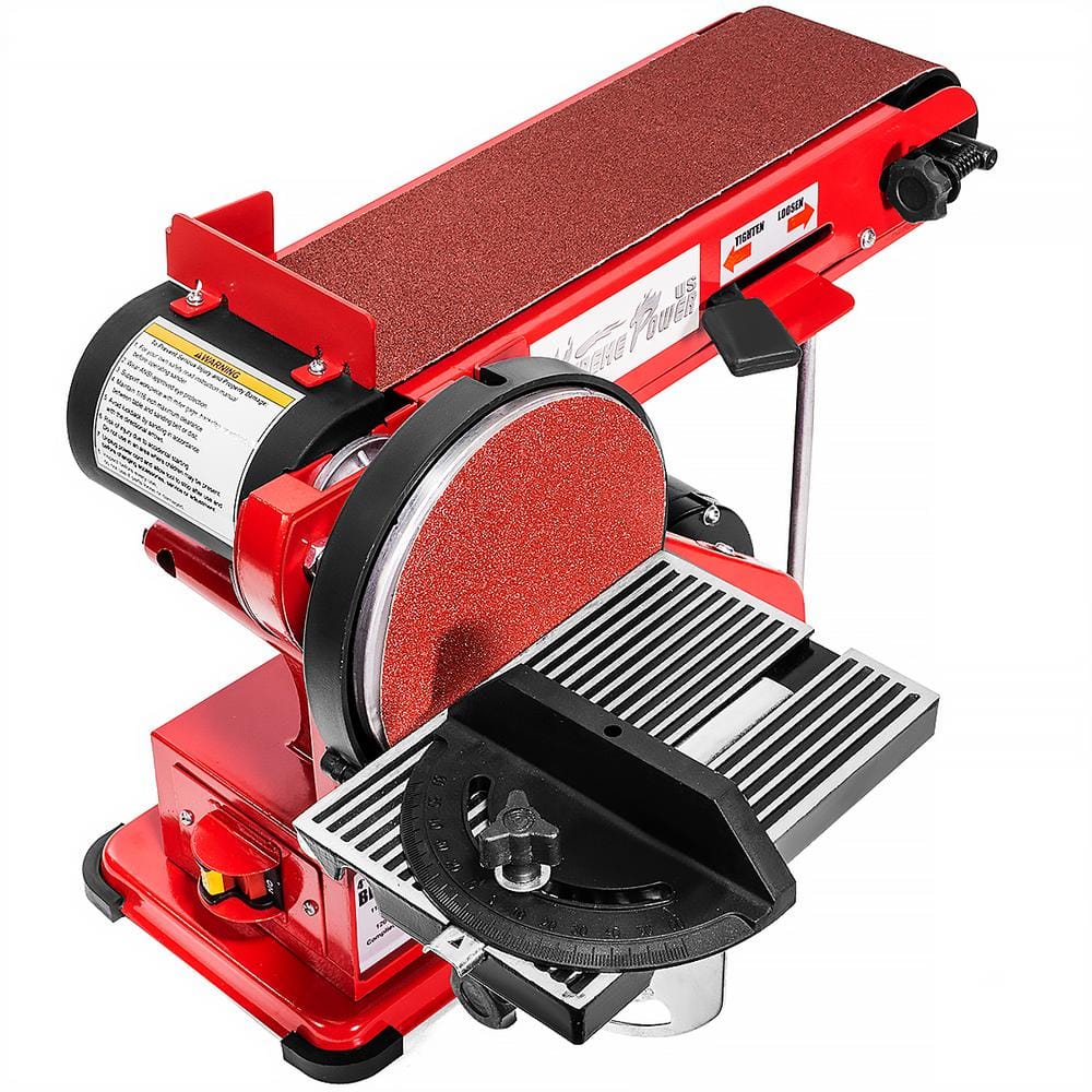 XtremepowerUS 4 in. x 36 in. 2-in-1 Disc and Belt Corded Sander Benchtop Sanding Station with Adjustable Tilt and Dust Port