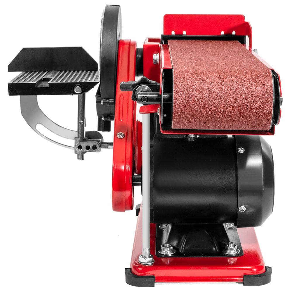 XtremepowerUS 4 in. x 36 in. 2-in-1 Disc and Belt Corded Sander Benchtop Sanding Station with Adjustable Tilt and Dust Port