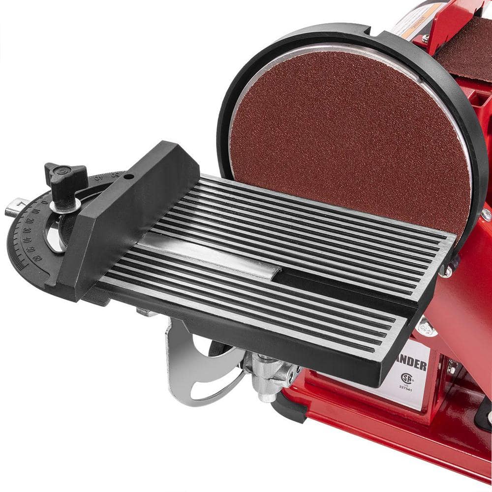 XtremepowerUS 4 in. x 36 in. 2-in-1 Disc and Belt Corded Sander Benchtop Sanding Station with Adjustable Tilt and Dust Port