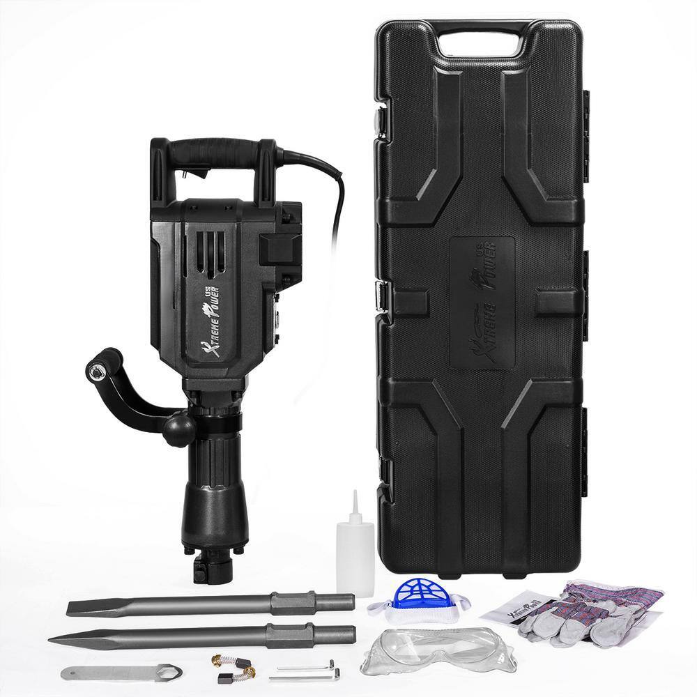 XtremepowerUS 8.1 in. W 2800-Watt Heavy-Duty Electric Jackhammer Demolition Hammer Concrete Breaker Tool Kit
