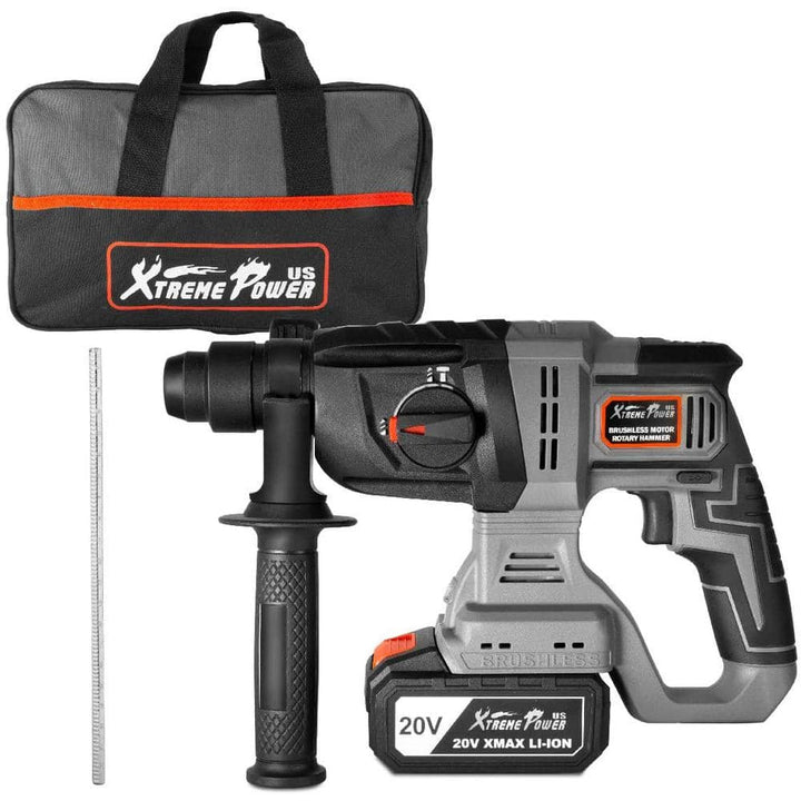 XtremepowerUS 20-Volt Lithium-Ion Cordless 1/2 in. SDS-Plus Rotary Hammer 2.2 Joules Drill Drilling with Charger and Bag