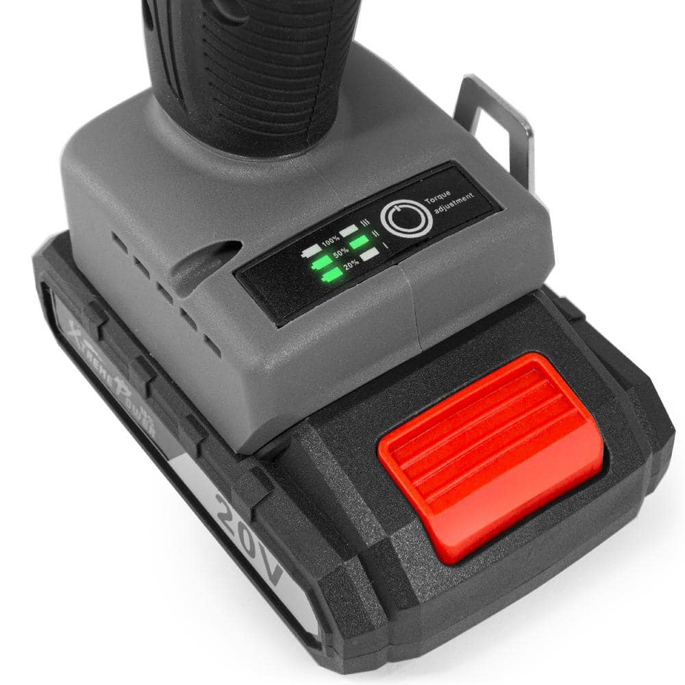 XtremepowerUS 20-Volt 1/4 in. Brushless Cordless Impact Driver Lithium-Ion Battery 2.0 Ah with Charger and Bag