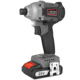 XtremepowerUS 20-Volt 1/4 in. Brushless Cordless Impact Driver Lithium-Ion Battery 2.0 Ah with Charger and Bag