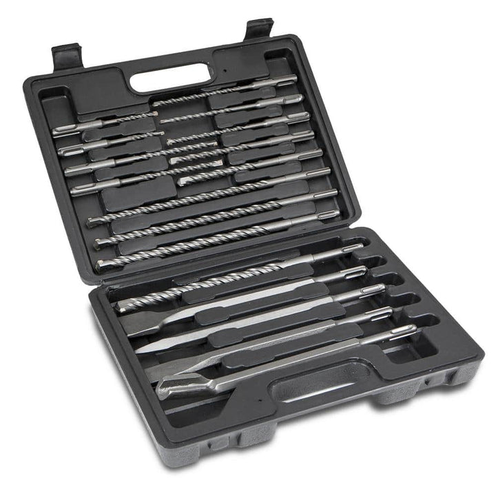 XtremepowerUS SDS-Plus Steel Rotary Hammer Drill and Chisel Metric Bit Set (17-Piece)