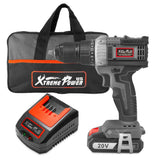 XtremepowerUS 20-Volt Maximum Li-Ion Brushless Cordless 1/2 in. Drill Driver Screwdriver with 2 Ah Battery and Bag