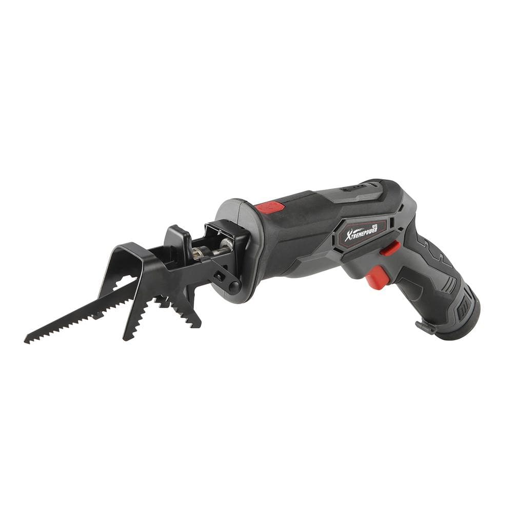 XtremepowerUS 12-Volt Variable Speed Cordless Reciprocating Saw Clamping Jaw 2.0A h Li-Ion Battery with 3 Saw Blades
