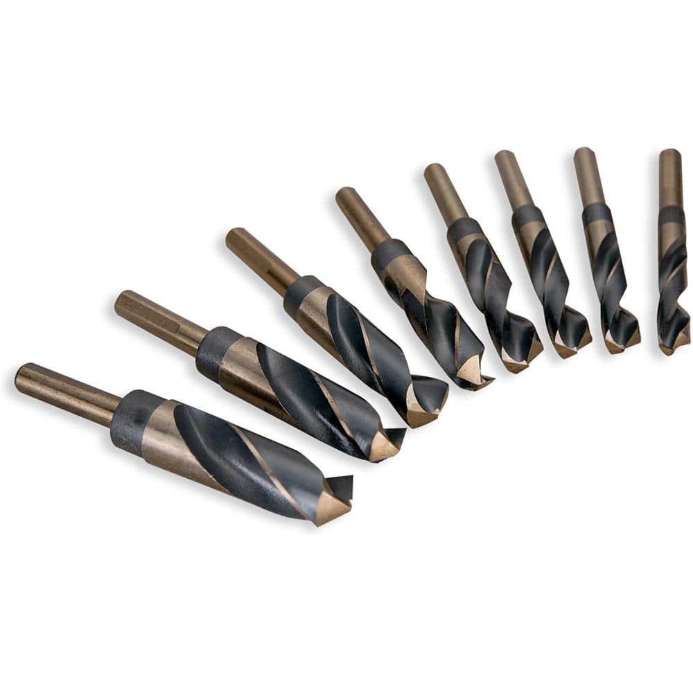XtremepowerUS 14 in. D x 3 in. H x 12 in. W HSS Cobalt Silver and Deming Drill Bit Set with Storage Case (8-Piece)