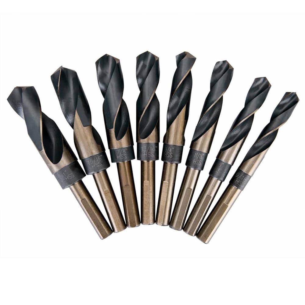 XtremepowerUS 14 in. D x 3 in. H x 12 in. W HSS Cobalt Silver and Deming Drill Bit Set with Storage Case (8-Piece)