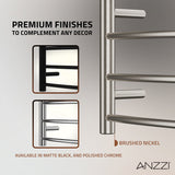 ANZZI Glow 4-Bar Electric Towel Warmer, Brushed Nickel, 23.5 x 5.5 x 16.5 in
