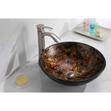 ANZZI Alto Series Round Vessel Sink, Molten Gold, 16.5 in. x 5.7 in., with Pop-Up Drain
