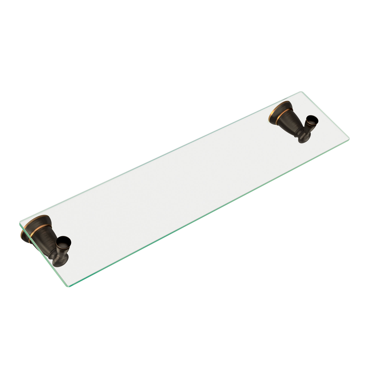 Moen Banbury Wall-Mount Clear Glass Vanity Shelf, Brushed Nickel, 22-3/4 in W x 5-4/25 in L x 3 in H
