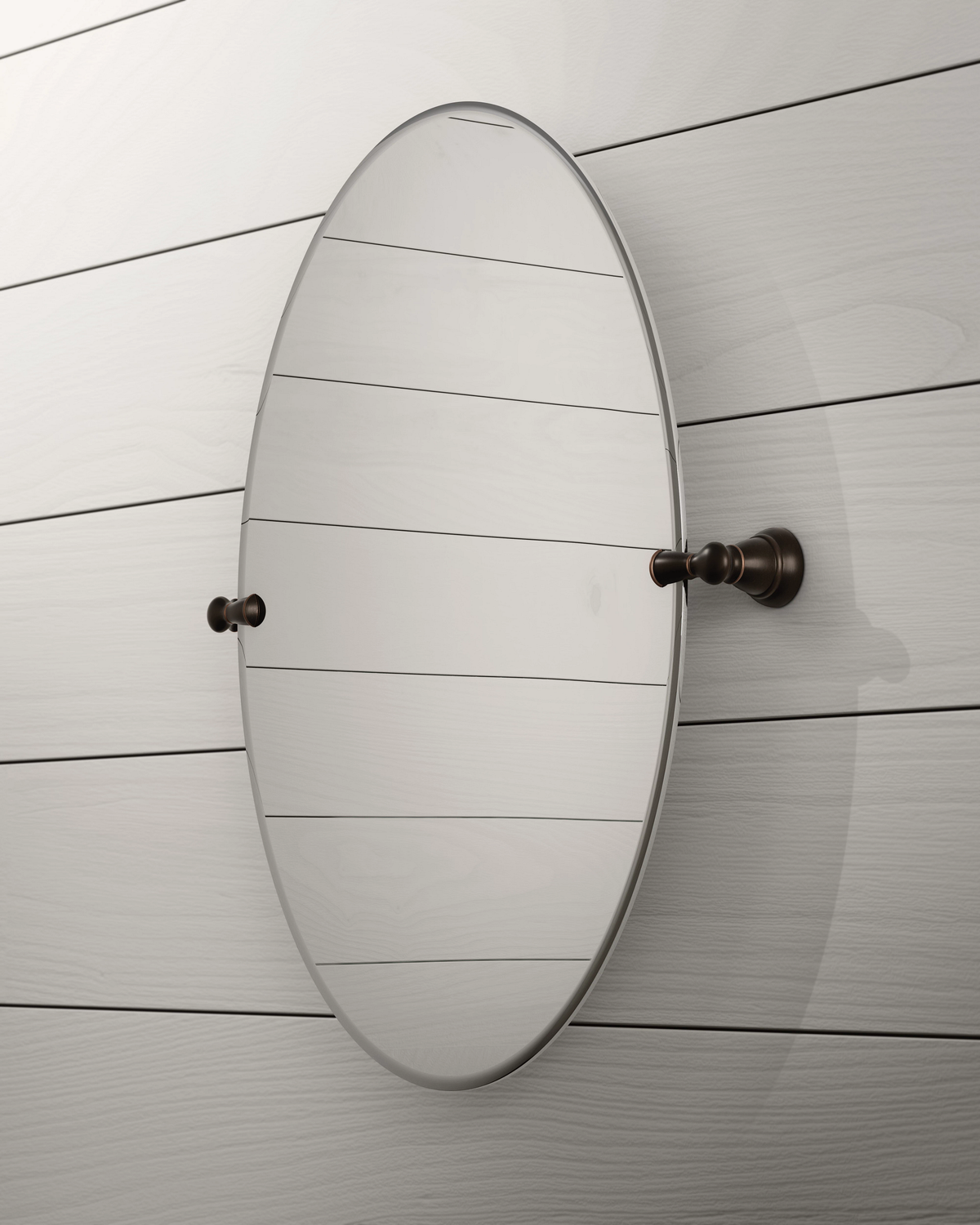 MOEN Banbury 26 in. x 23 in. Frameless Pivoting Wall Mirror in Brushed Nickel