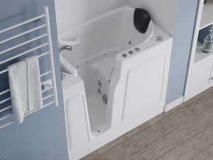 Universal Tubs HD Series 46 in. Left Drain Quick Fill Walk-In Whirlpool and Air Bath Tub with Powered Fast Drain in White