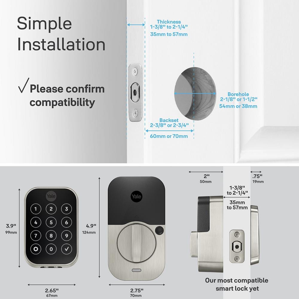Yale Assure Lock 2; Keyless Smart Door Lock with Wi-Fi and Fingerprint Access; Black Suede
