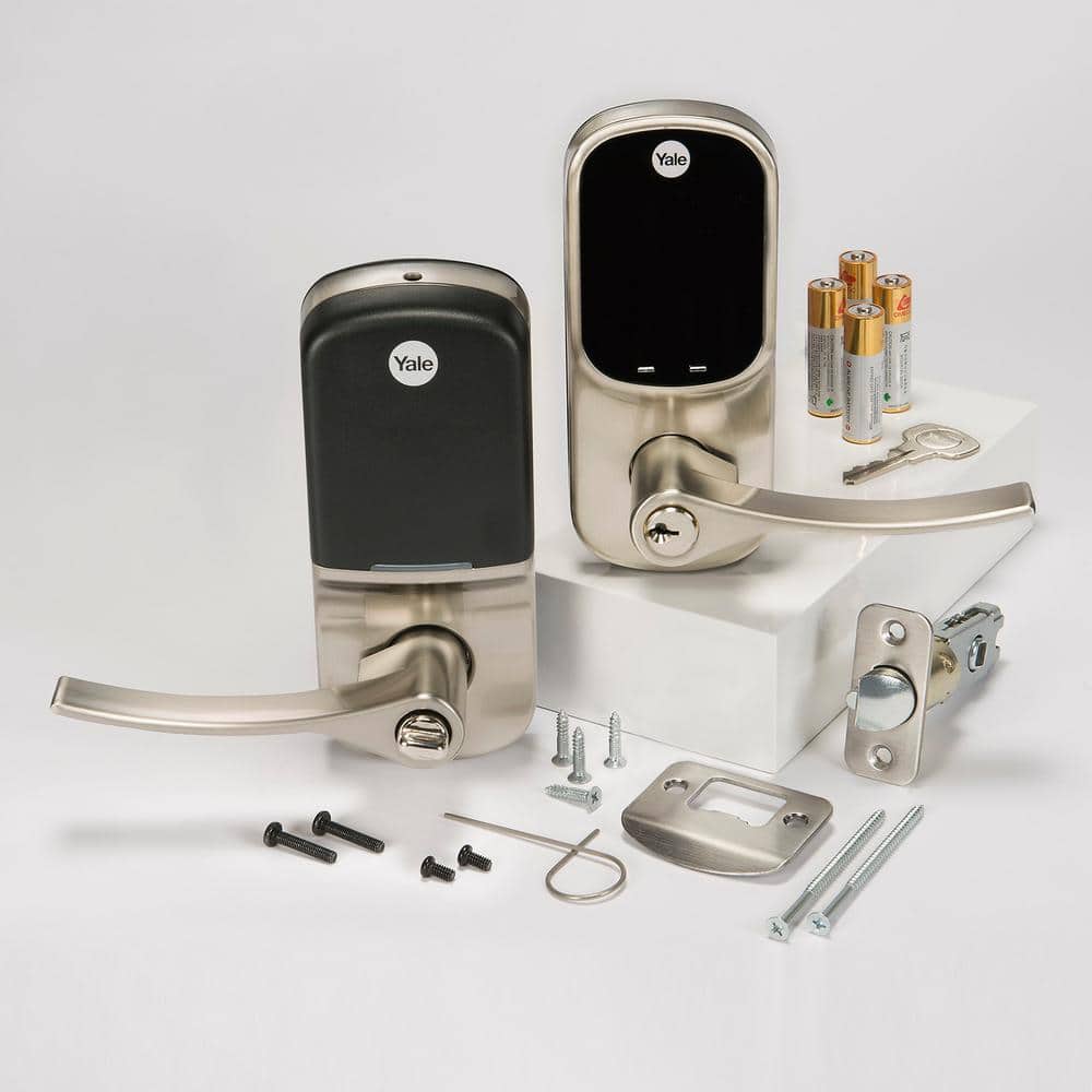 Yale Door Lever Lock with Touchscreen Keypad; Satin Nickel