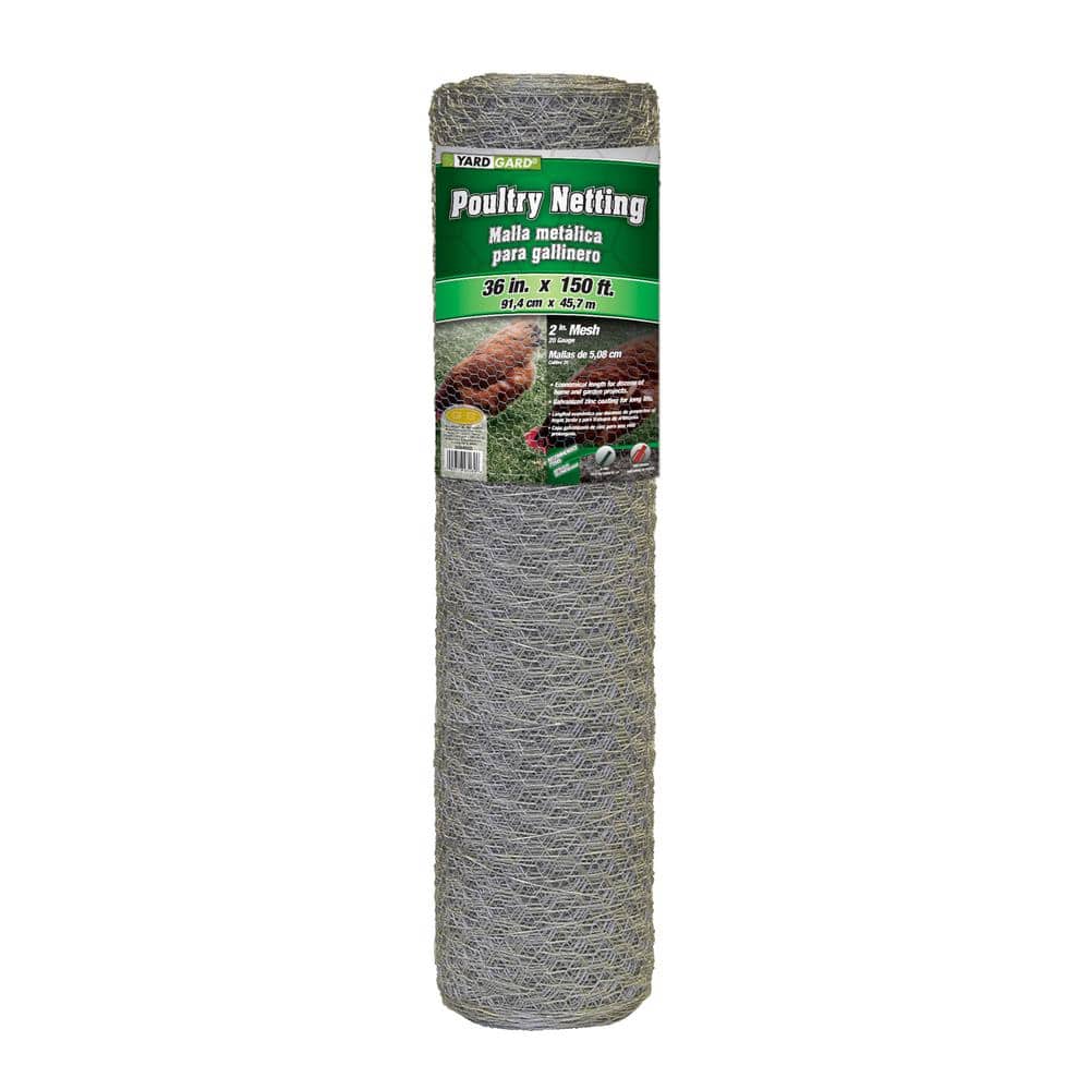 YARDGARD 3 ft. x 150 ft. 20-Gauge Galvanized Steel Poultry Netting 2 in. Mesh
