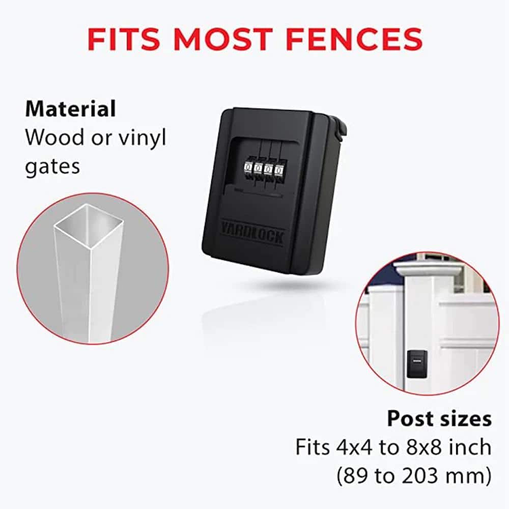 YARDLOCK Keyless Gate Lock Kit, Black