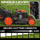 YARDMAX 22 in. 201 cc SELECT PACE 6 Speed CVT High Wheel RWD 3-in-1 Gas Walk Behind Self Propelled Lawn Mower