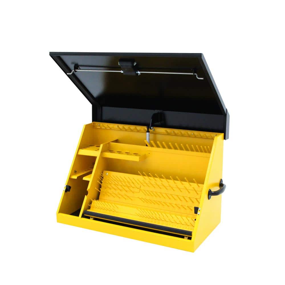 DEWALT 30 in. W x 15 in. D Portable Triangle Top Tool Chest for Sockets, Wrenches and Screwdrivers in Yellow/Black Powder Coat