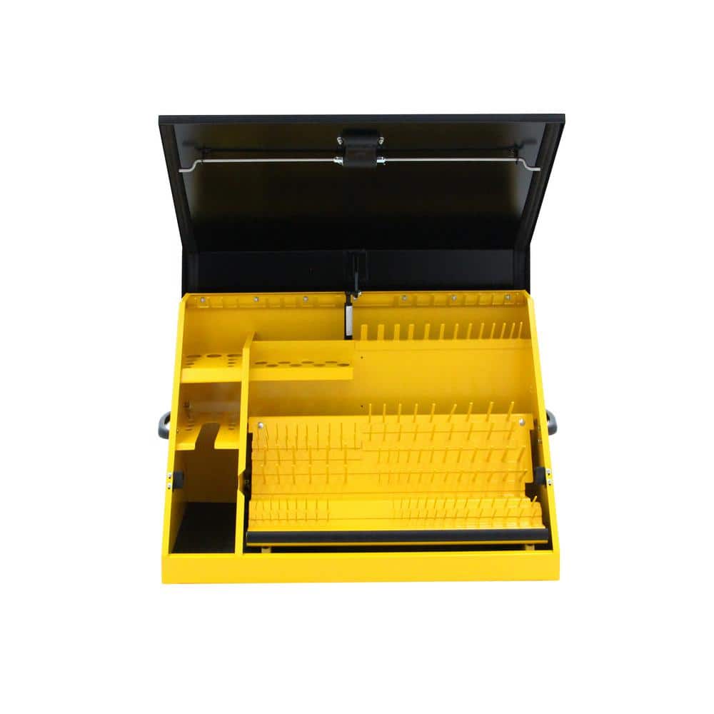 DEWALT 30 in. W x 15 in. D Portable Triangle Top Tool Chest for Sockets, Wrenches and Screwdrivers in Yellow/Black Powder Coat