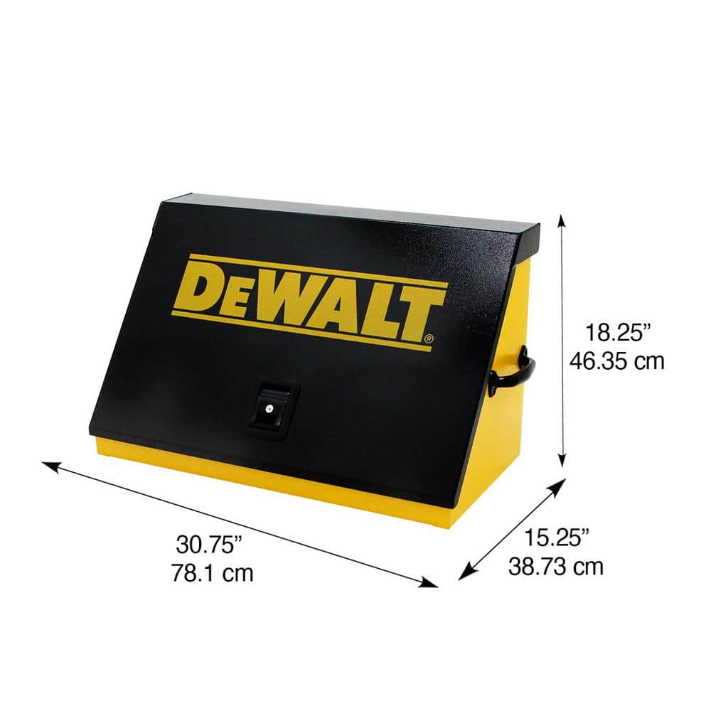 DEWALT 30 in. W x 15 in. D Portable Triangle Top Tool Chest for Sockets, Wrenches and Screwdrivers in Yellow/Black Powder Coat