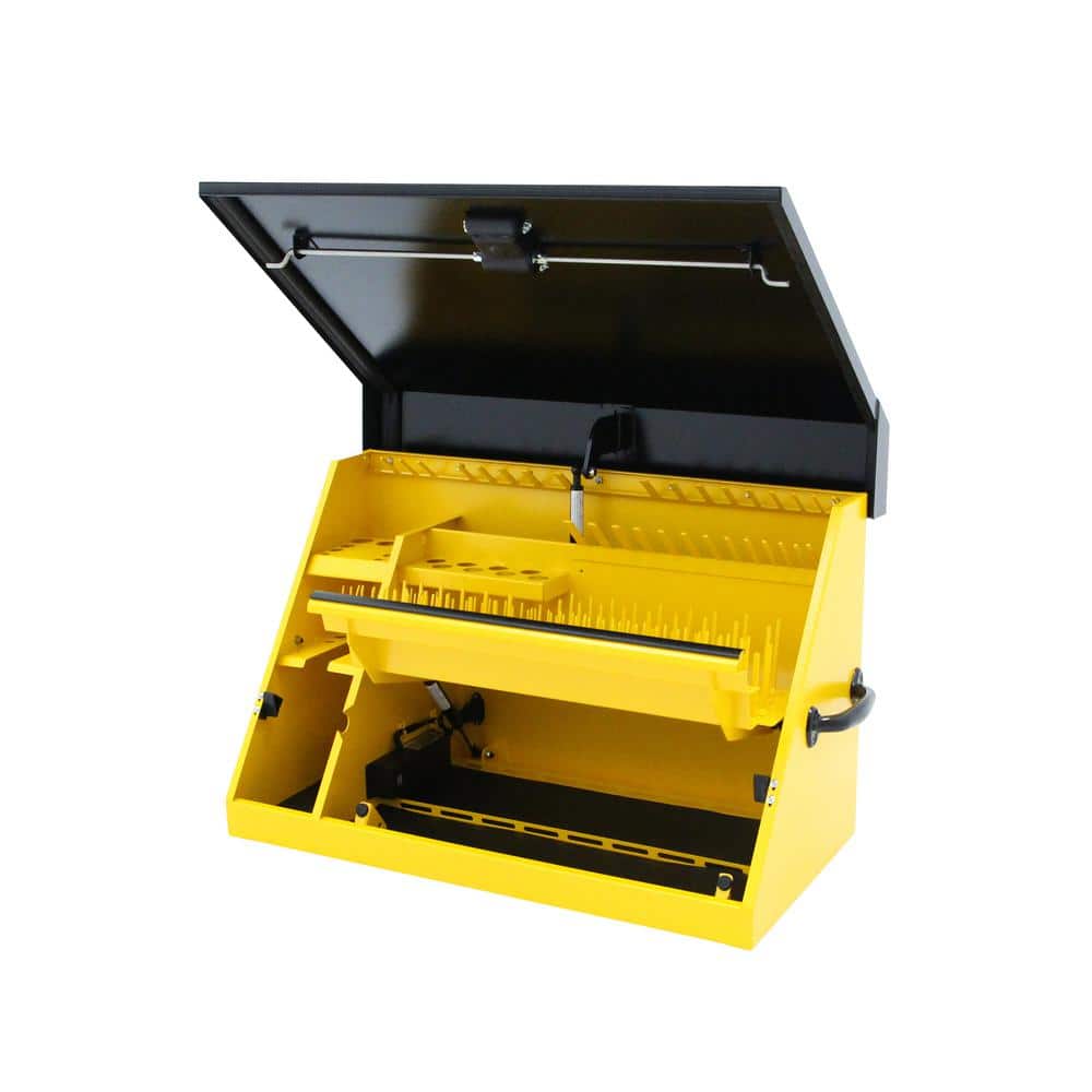 DEWALT 30 in. W x 15 in. D Portable Triangle Top Tool Chest for Sockets, Wrenches and Screwdrivers in Yellow/Black Powder Coat